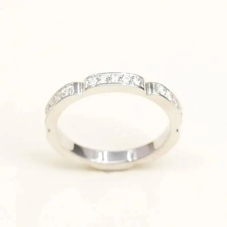 14K 0.26CT DIAMOND MINI BAR ART DECO BAND