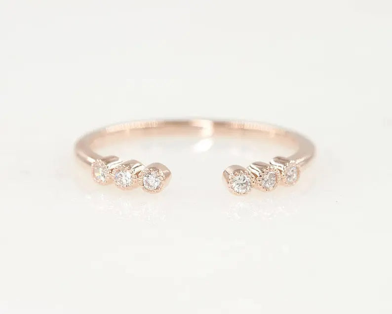 14K 6 DIAMOND OPEN BAND