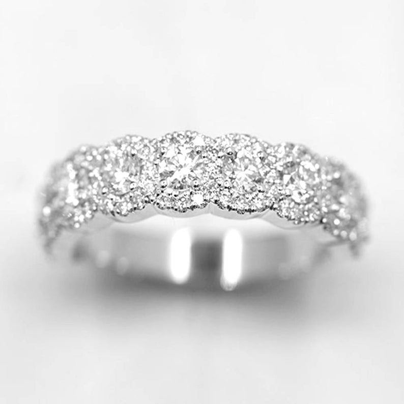 14K 1.35CT DIAMOND HALO BAND