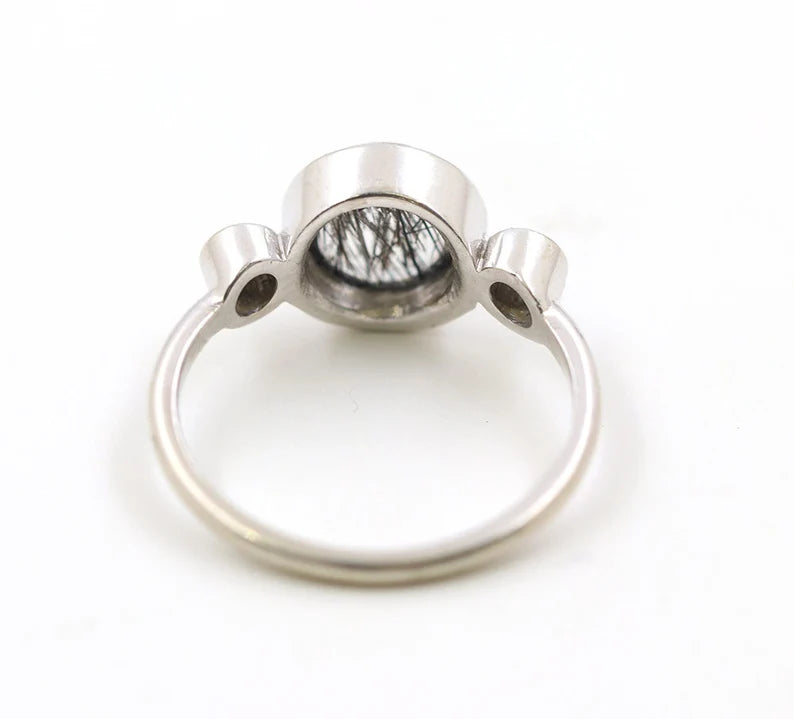 14K RUTILATED QUARTZ BEZEL RING