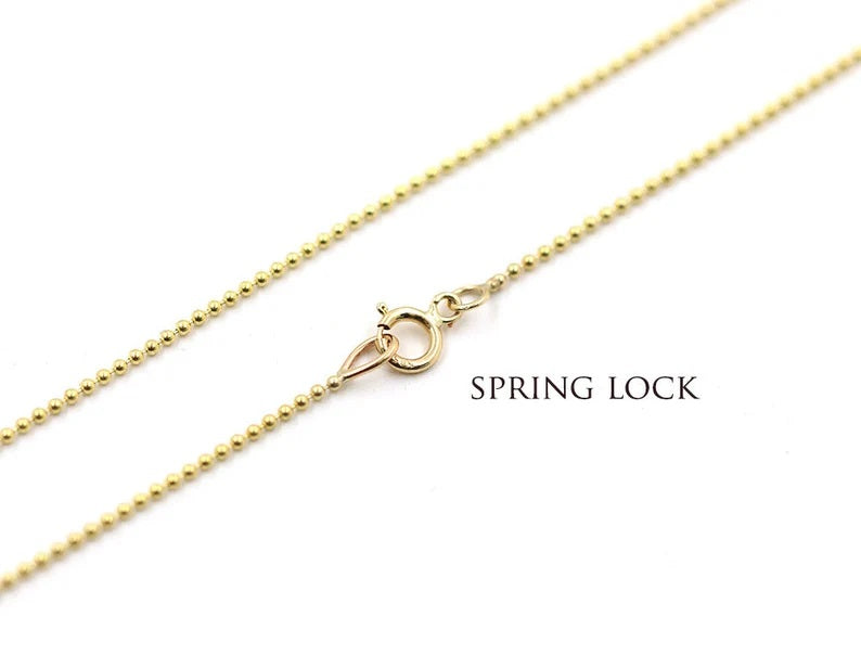 14K 1MM BEADED CHAIN ANKLET