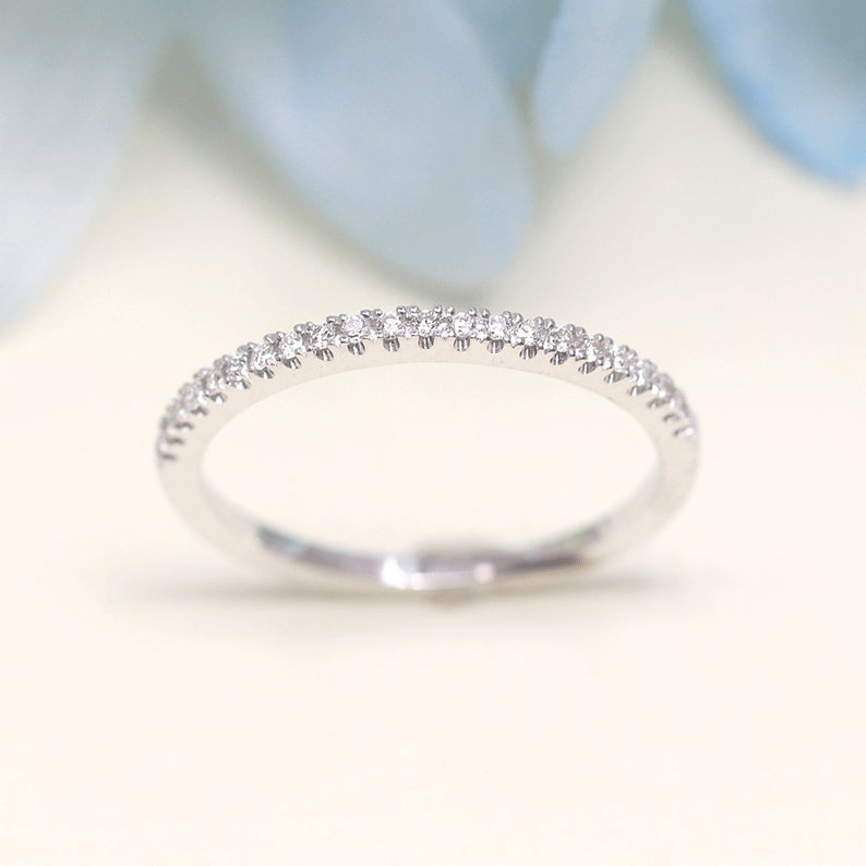 14K 0.12CT DIAMOND HALF ETERNITY 1.4MM BAND