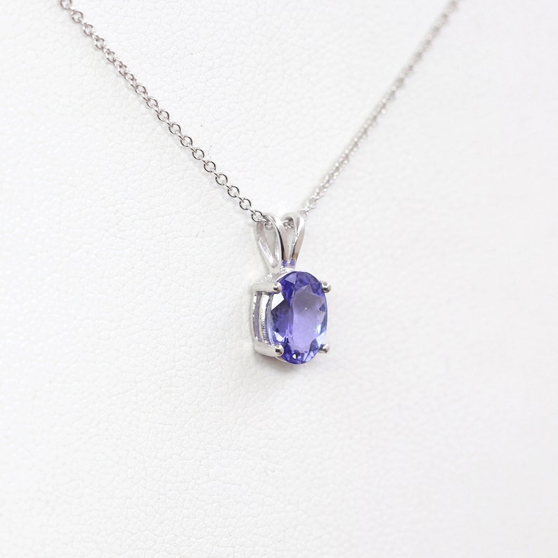 14K 1.2CT OVAL TANZANITE SOLITAIRE NECKLACE