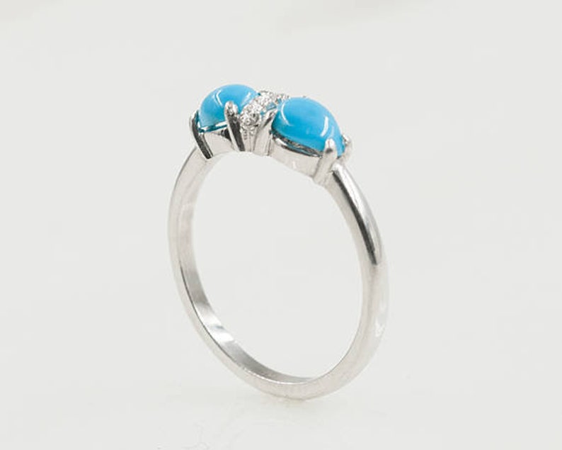 14K PEAR TURQUOISE DIAMOND RING