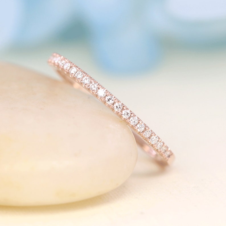 14K 0.12CT DIAMOND HALF ETERNITY 1.4MM BAND