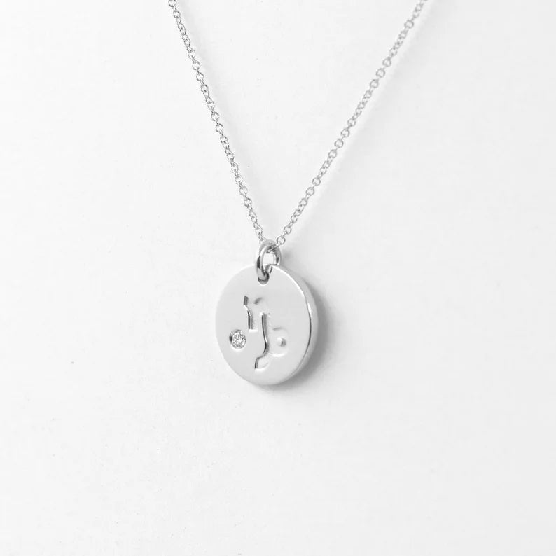 14K 1 DIAMOND CAPRICORN ZODIAC SIGN NECKLACE