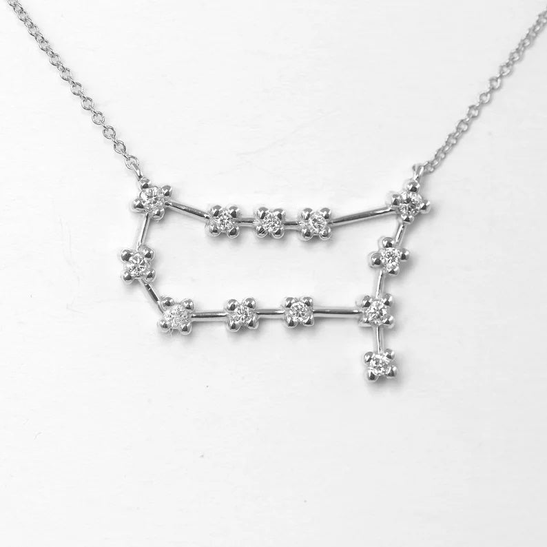 14K DIAMOND GEMINI ZODIAC SIGN NECKLACE