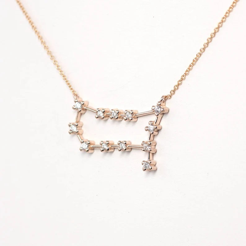 14K DIAMOND GEMINI ZODIAC SIGN NECKLACE