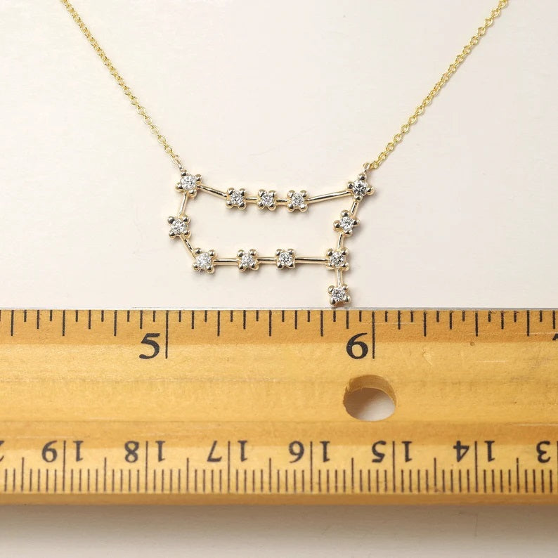 14K DIAMOND GEMINI ZODIAC SIGN NECKLACE