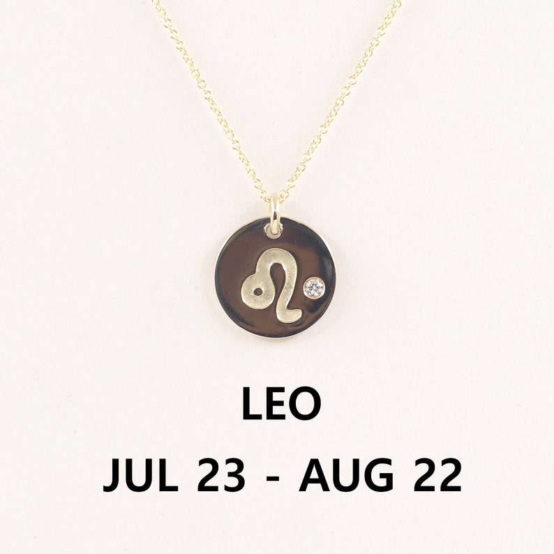 14K 1 DIAMOND LEO ZODIAC SIGN NECKLACE