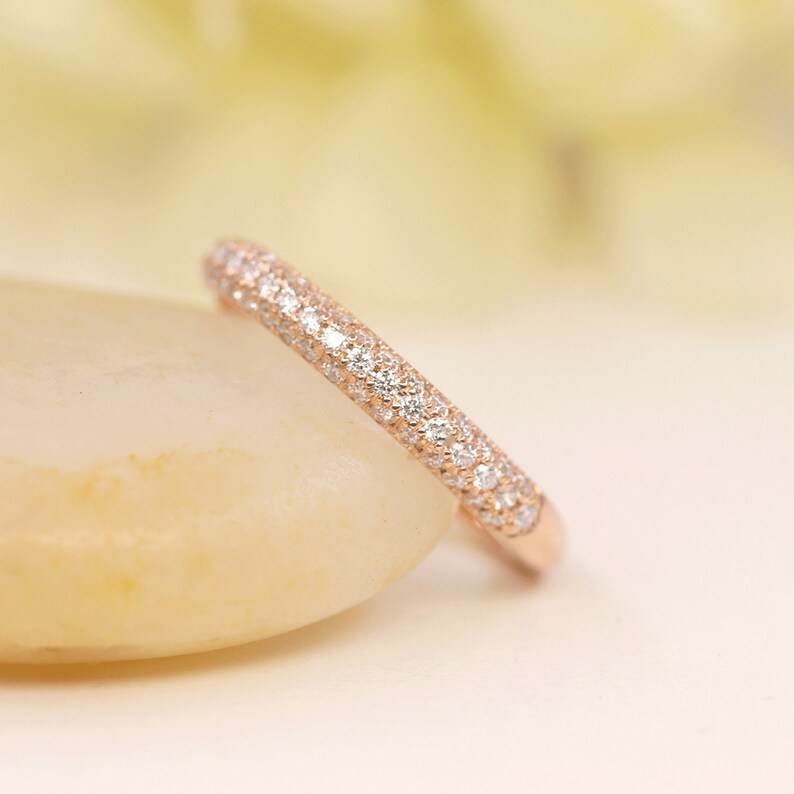14K 0.45CT DIAMOND 3 ROW BAND