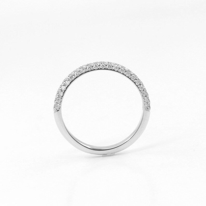 14K 0.45CT DIAMOND 3 ROW BAND