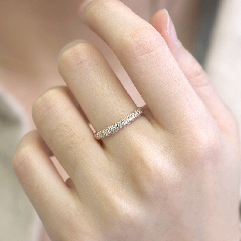 14K 0.45CT DIAMOND 3 ROW BAND