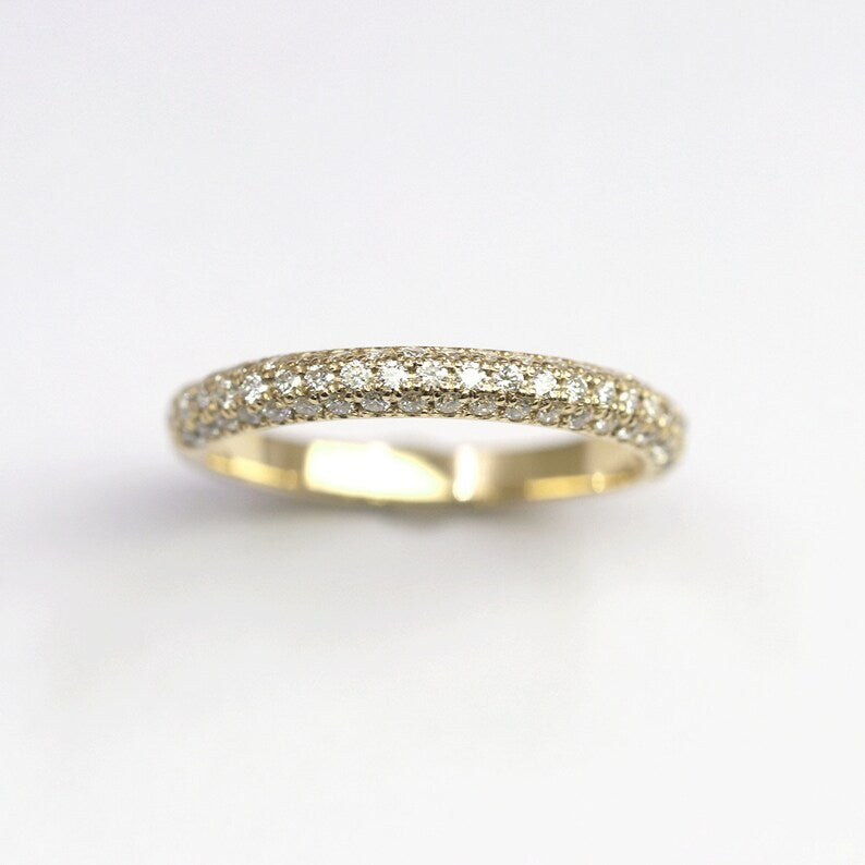 14K 0.45CT DIAMOND 3 ROW BAND