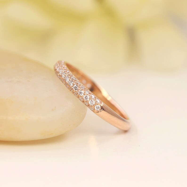 14K 0.45CT DIAMOND 3 ROW BAND