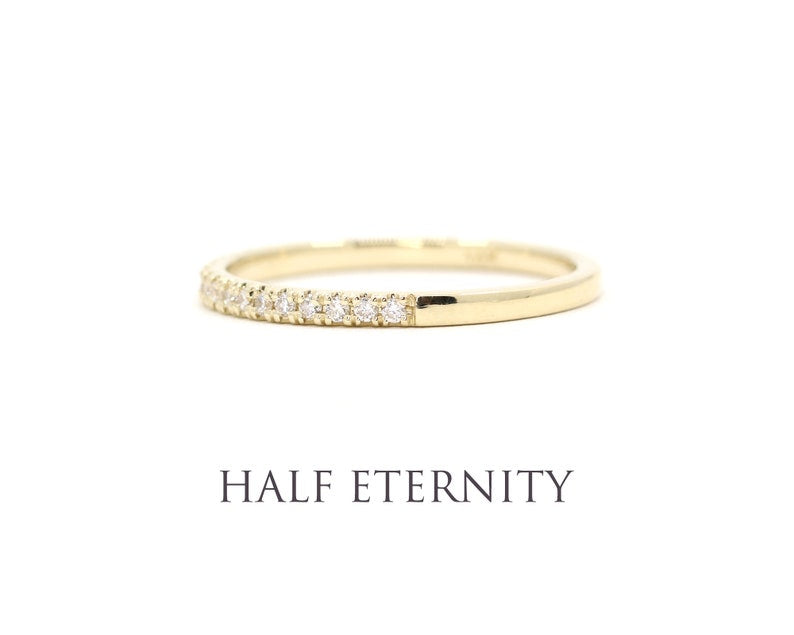 14K 0.17CT DIAMOND HALF ETERNITY 1.6MM BAND