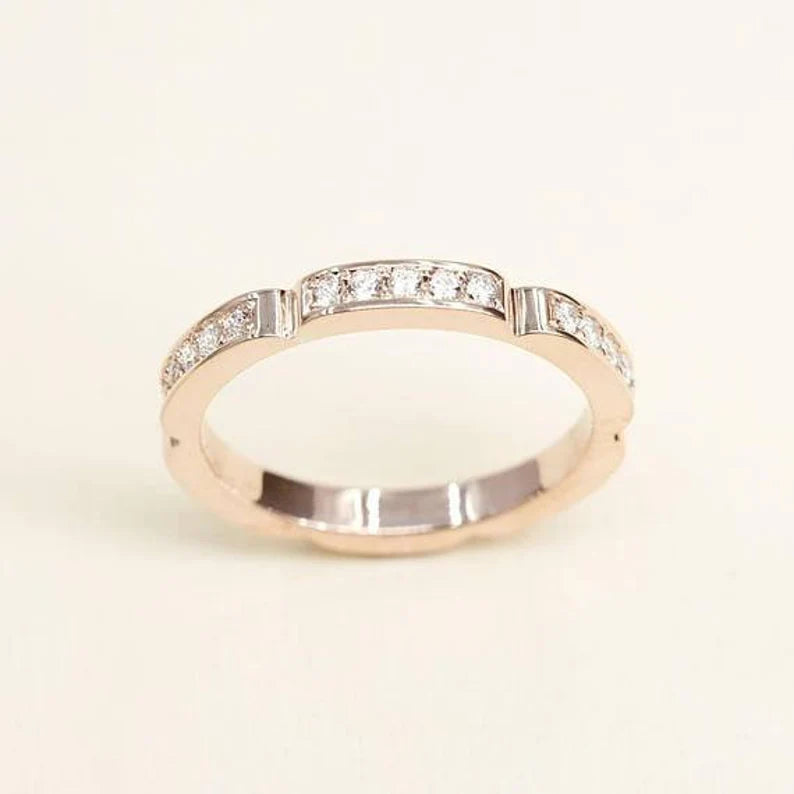 14K 0.26CT DIAMOND MINI BAR ART DECO BAND