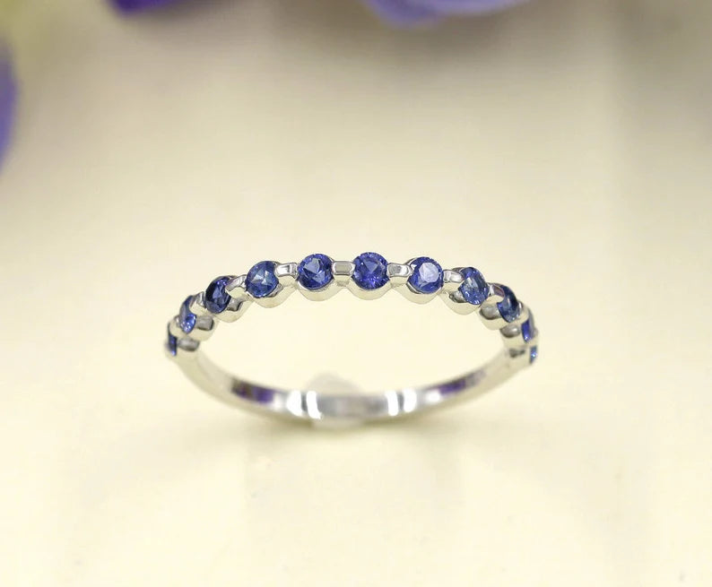 14K SAPPHIRE BEZEL BAND