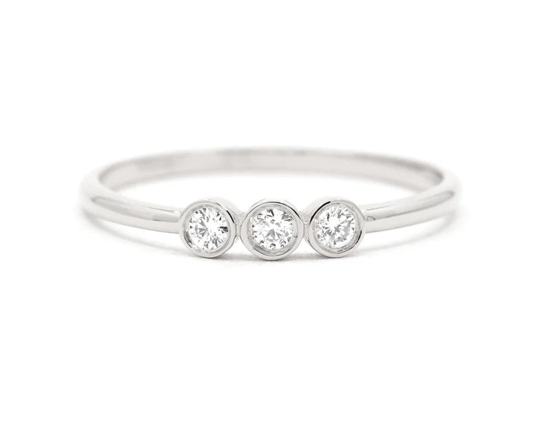 14K 0.10CT DIAMOND BEZEL BAND
