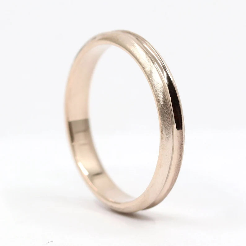 14K 3MM EDGE MATT FINISHED BAND