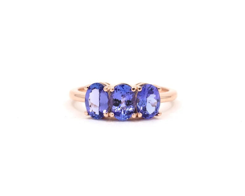 14K OVAL TANZANITE BAND