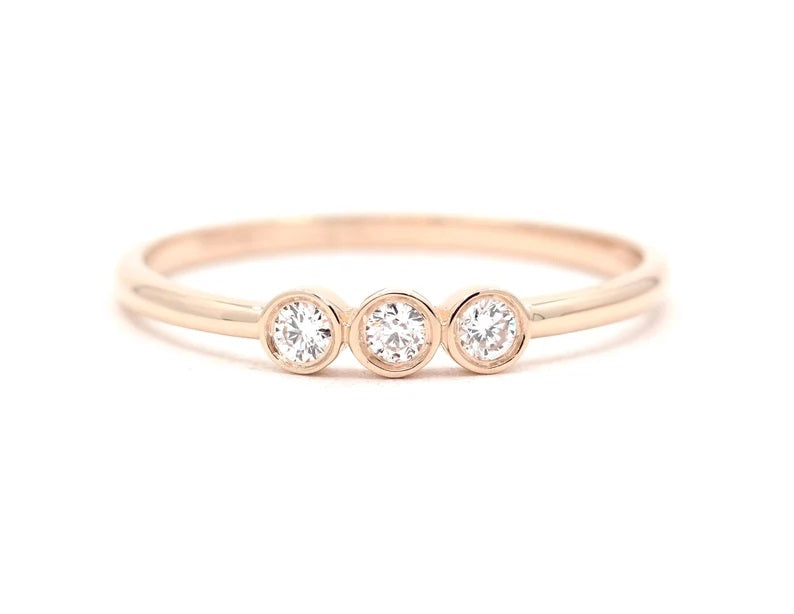14K 0.10CT DIAMOND BEZEL BAND