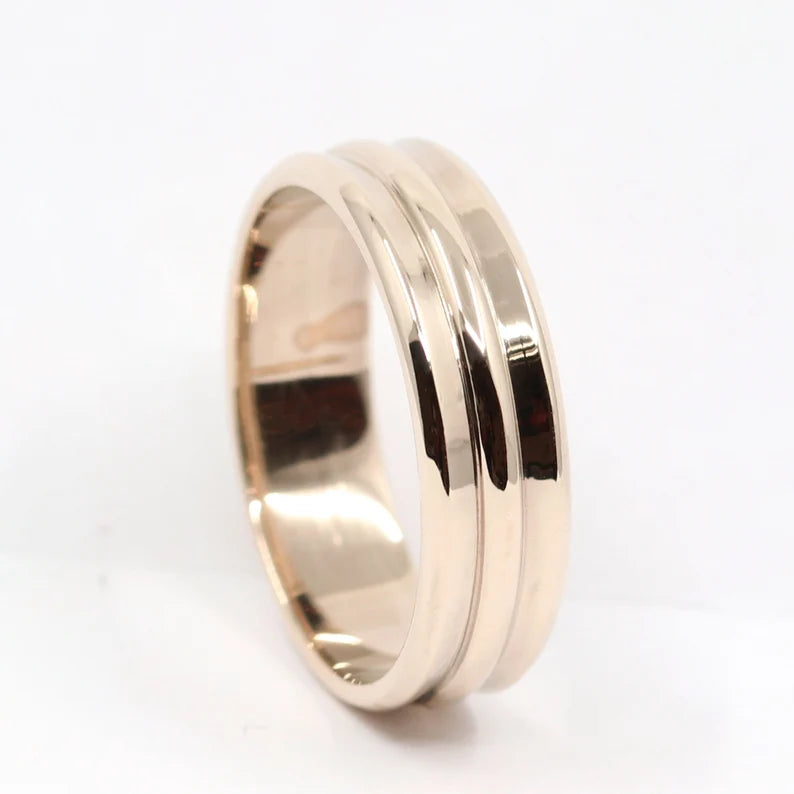 14K 3 VERTICAL STRIPE BAND