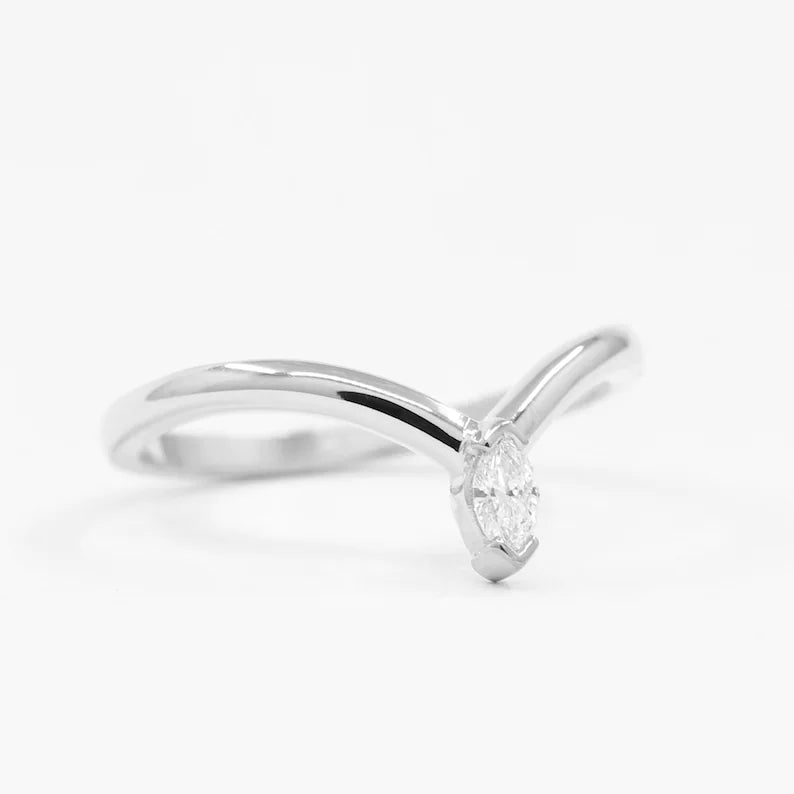 14K MARQUISE DIAMOND CHEVRON BAND