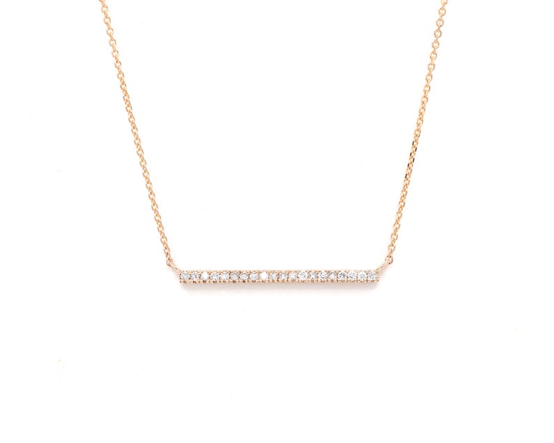 14K 20 DIAMOND BAR NECKLACE