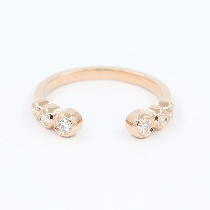 14K 0.20CT DIAMOND BEZEL OPEN BAND