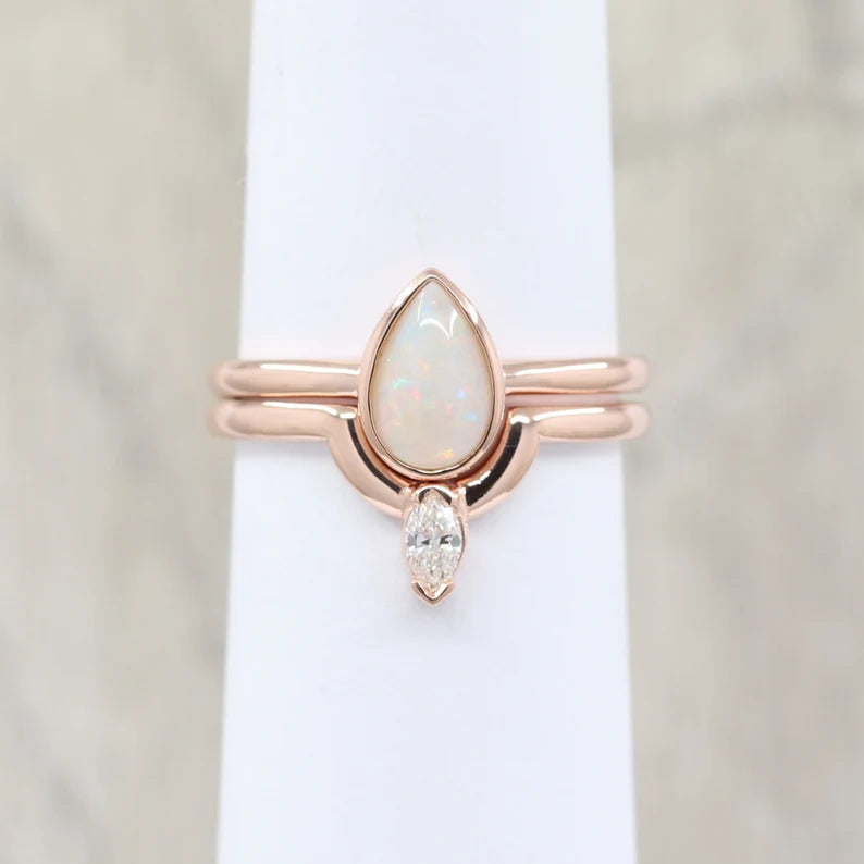 14K MARQUISE DIAMOND U SHAPE CROWN BAND