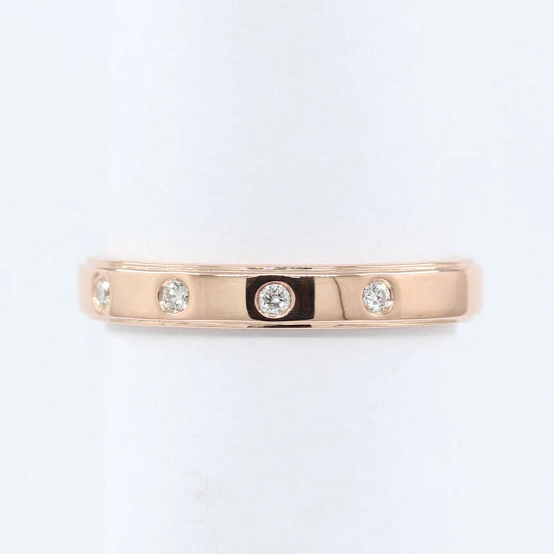 14K 5 DIAMOND BEZEL EDGE LINE BAND