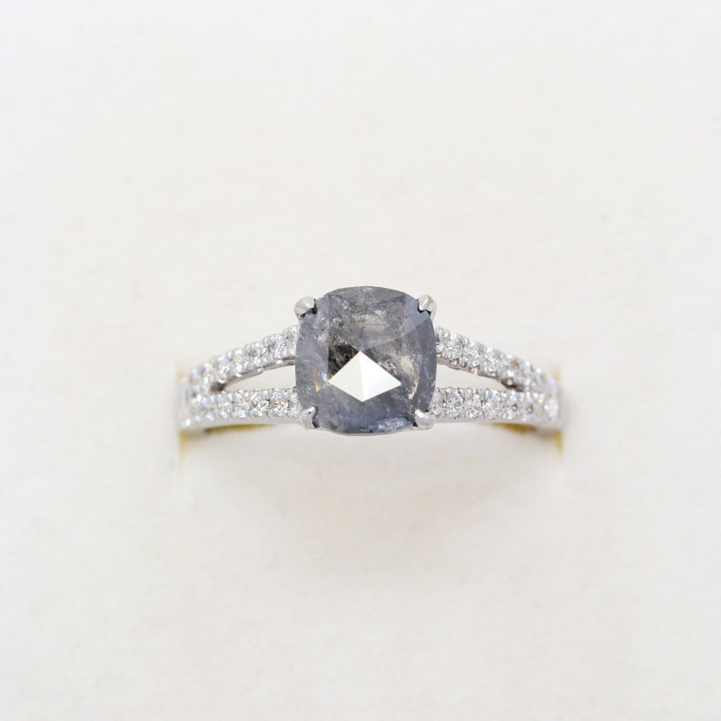 14K 1.52CT SALT AND PEPPER DIAMOND RING