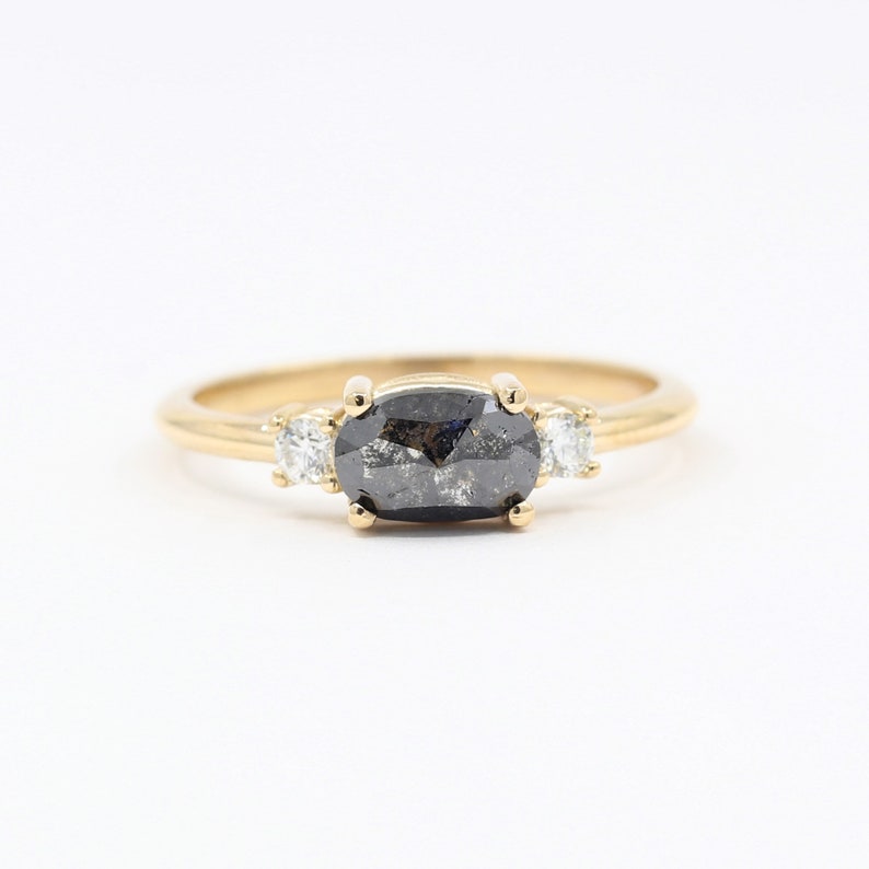 14K 1.07CT SALT AND PEPPER DIAMOND RING