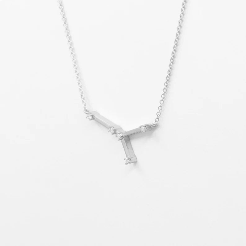 14K DIAMOND CANCER ZODIAC SIGN SMALL VERSION NECKLACE
