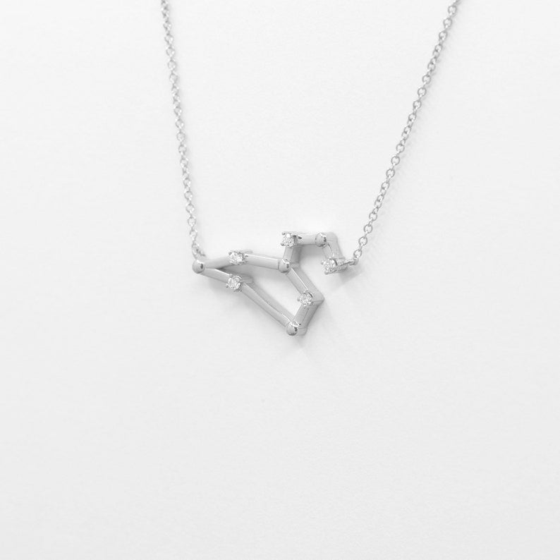 14K DIAMOND LEO ZODIAC SIGN SMALL VERSION NECKLACE