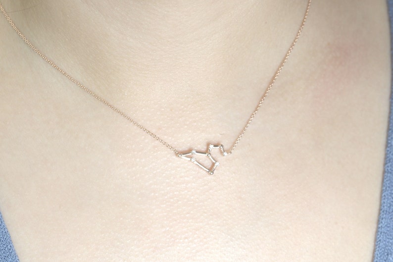 14K DIAMOND LEO ZODIAC SIGN SMALL VERSION NECKLACE