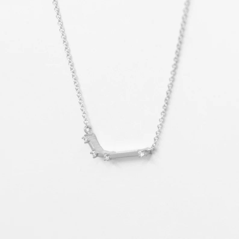 14K DIAMOND ARIES ZODIAC SIGN SMALL VERSION NECKLACE
