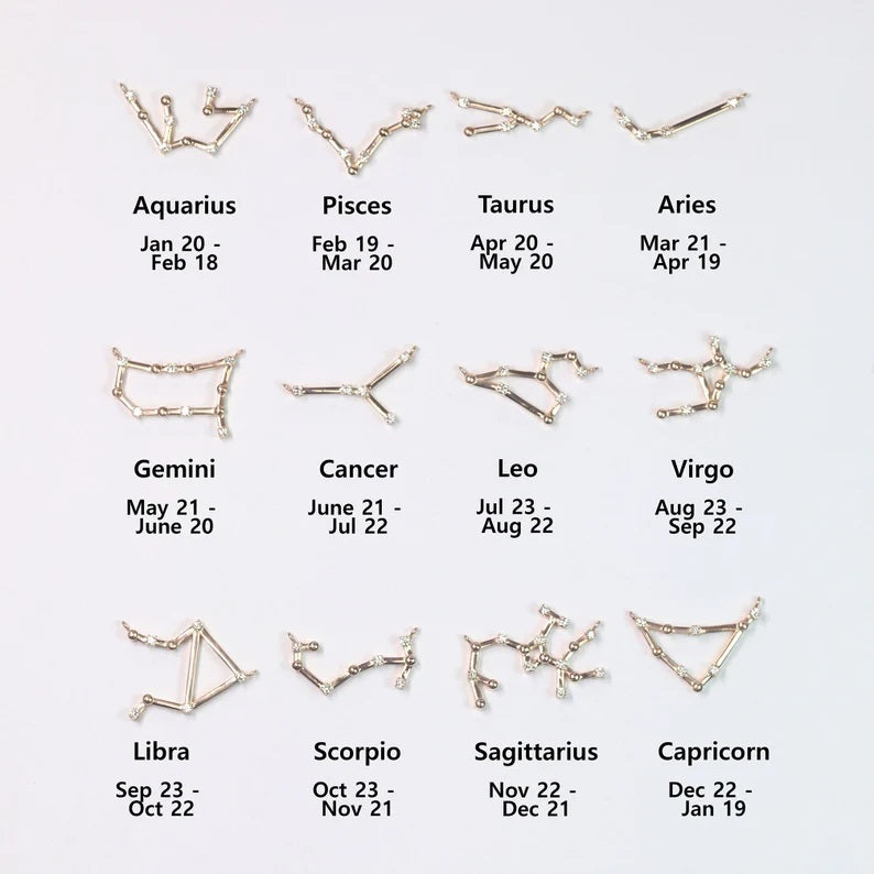 14K DIAMOND ARIES ZODIAC SIGN SMALL VERSION NECKLACE