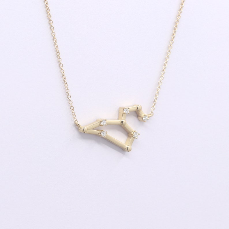 14K DIAMOND LEO ZODIAC SIGN SMALL VERSION NECKLACE
