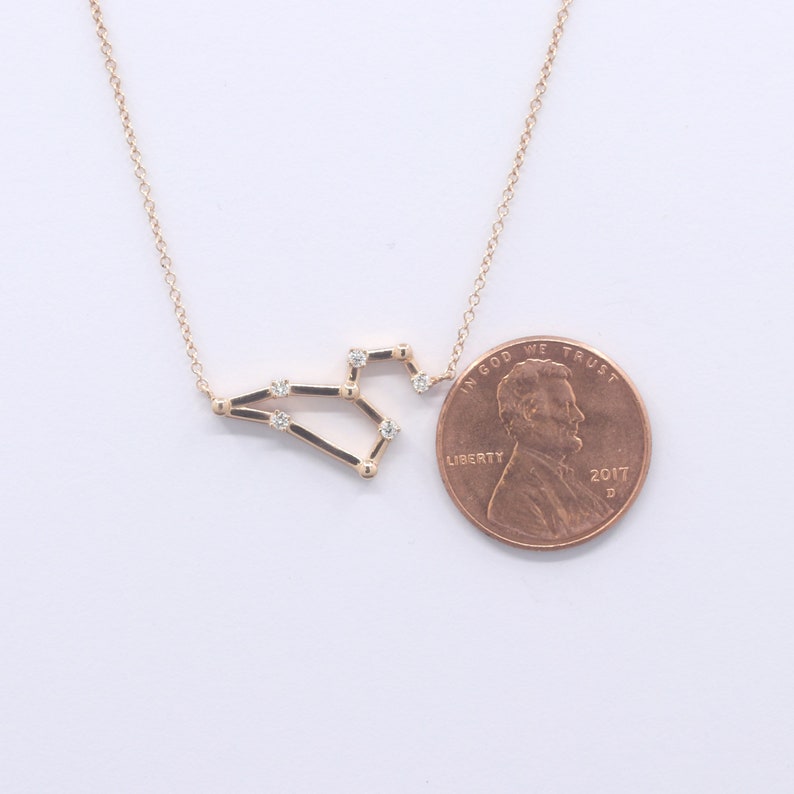 14K DIAMOND LEO ZODIAC SIGN SMALL VERSION NECKLACE