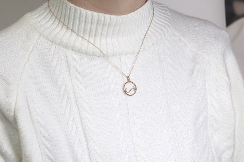 14K DIAMOND SCORPIO ZODIAC SIGN CIRCLE NECKLACE