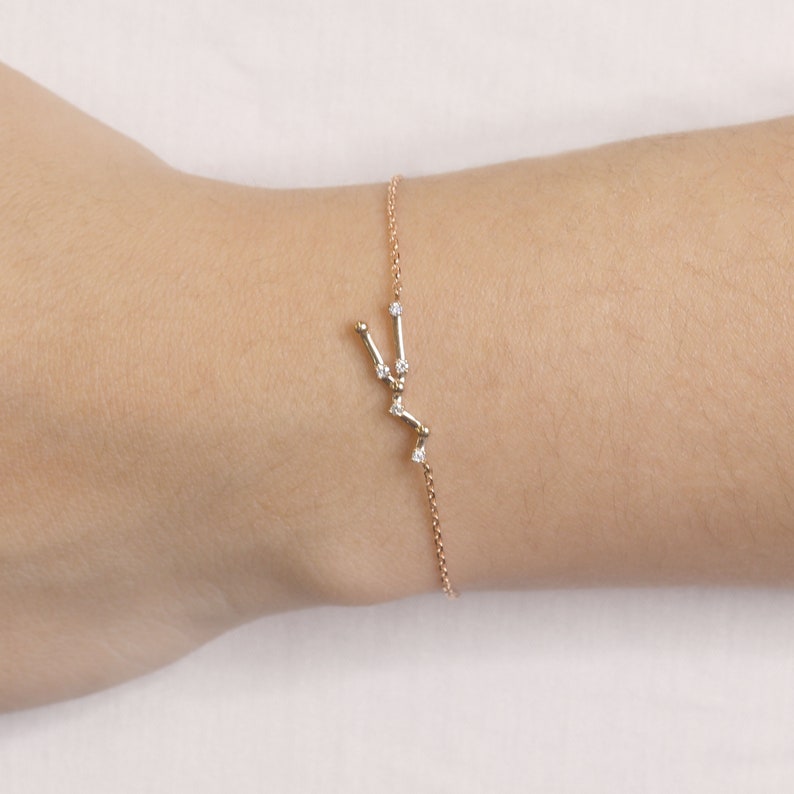 14K DIAMOND TAURUS ZODIAC SIGN BRACELET