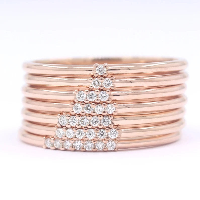 14K 6 DIAMOND 1.2MM BAND