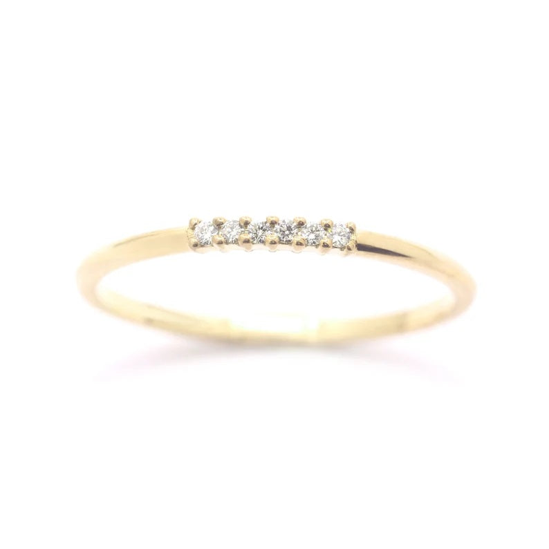 14K 6 DIAMOND 1.2MM BAND