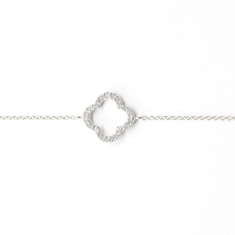 14K DIAMOND CLOVER BRACELET