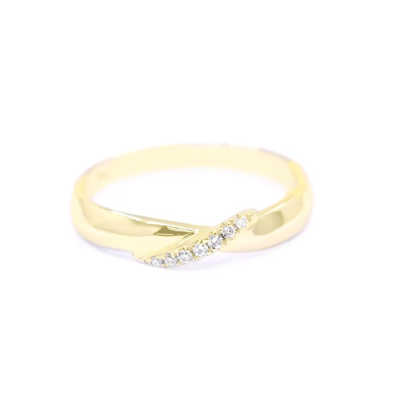 14K 0.05CT DIAMOND TWIST BAND
