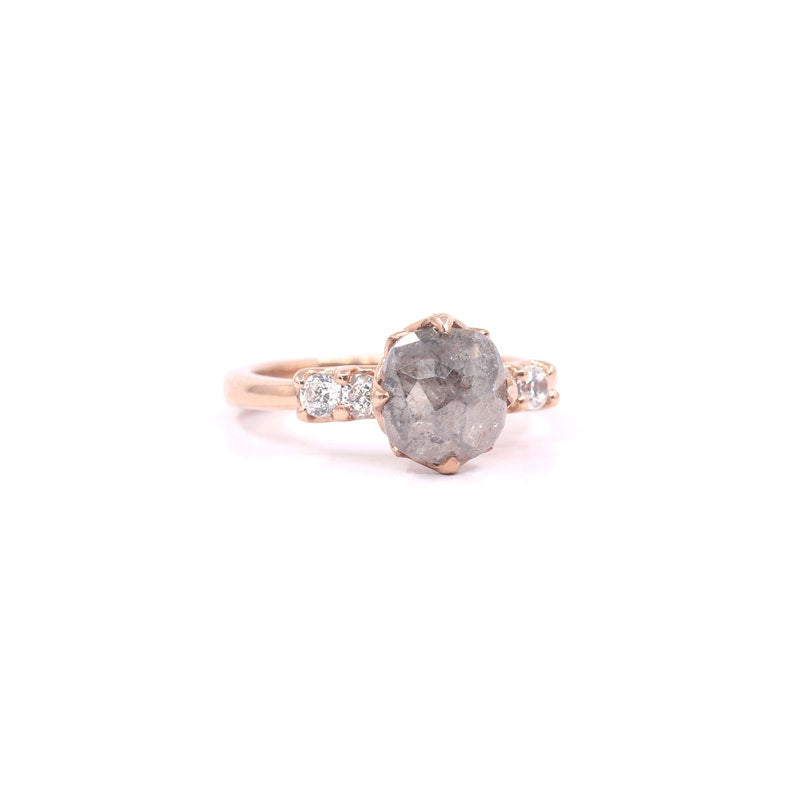 14K 2.08CT SALT AND PEPPER DIAMOND RING