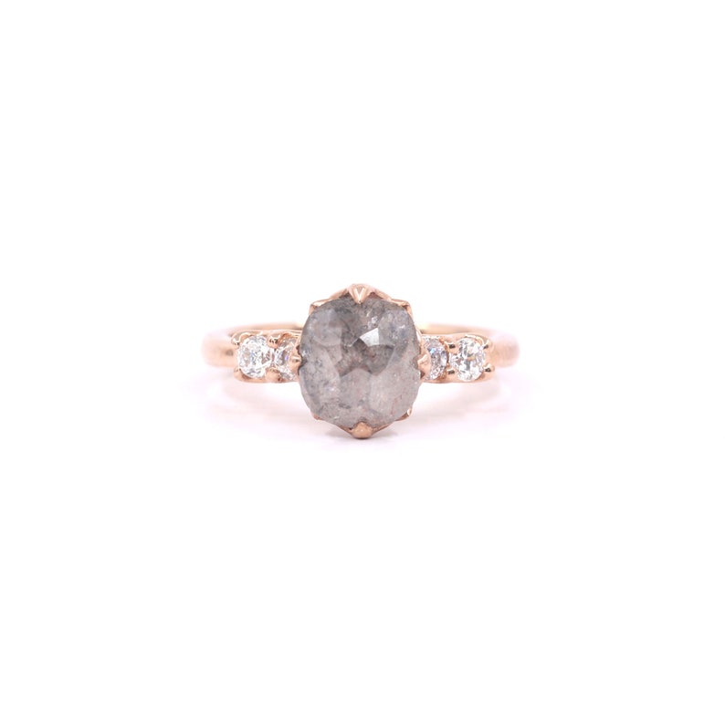 14K 2.08CT SALT AND PEPPER DIAMOND RING