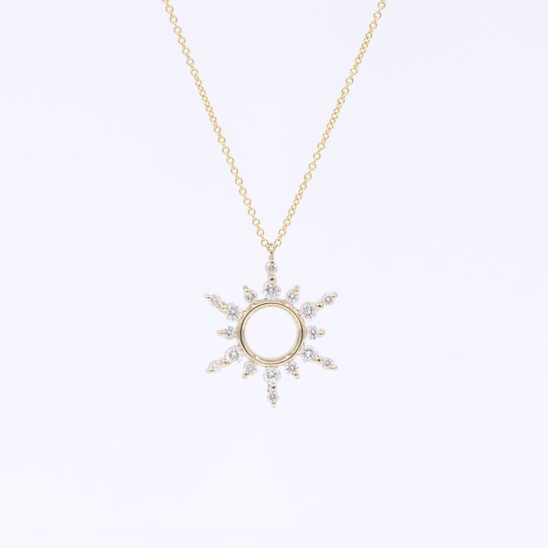 14K 0.53CT DIAMOND SNOWFLAKE SLIDING NECKLACE